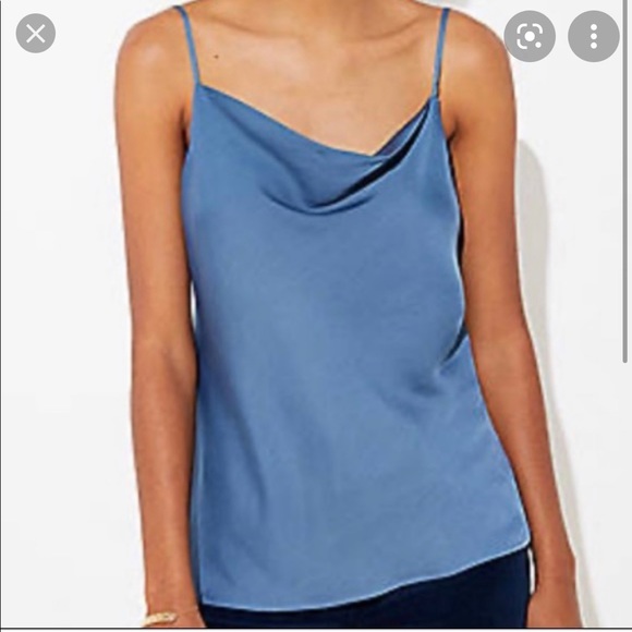 Loft Navy Satin Tank Top Size 6 - Picture 1 of 2